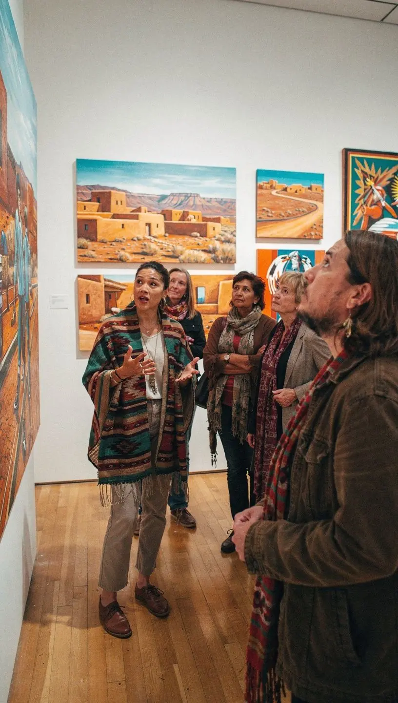 Ekspert przewodnik opowiadający o regionalnej kulturze podczas wycieczki.